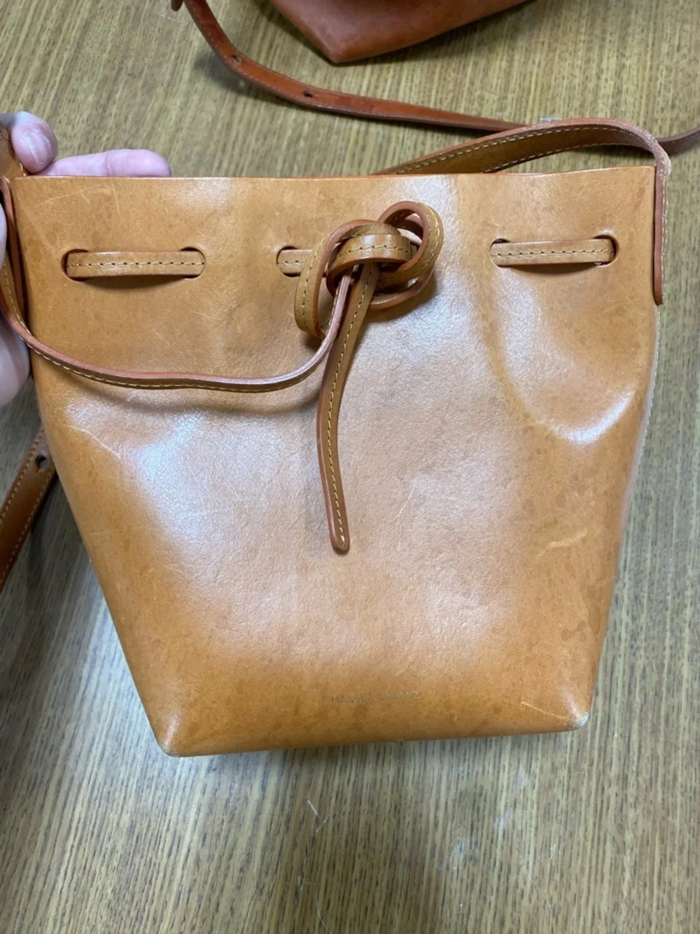 Mansur Gavriel Calfskin Mini Bucket Bag Sun